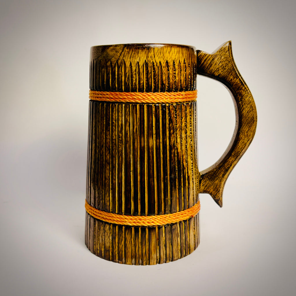 Odin's Mugs: Majestic Oak Wood Tankard